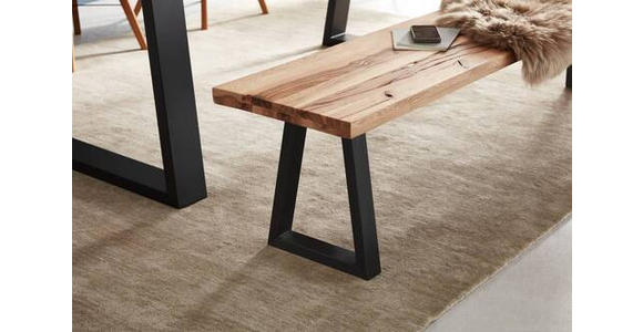 SITZBANK 220/45/40 cm in Anthrazit, Wildeiche - Wildeiche/Anthrazit, ROMANTIK / LANDHAUS, Holz/Metall (220/45/40cm) - Waldwelt