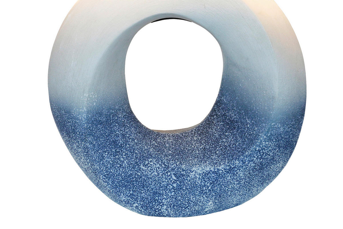 TISCHLEUCHTE 31/55/15 cm   - Blau/Elfenbein, Design, Keramik/Textil (31/55/15cm) - P & B