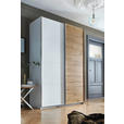 SCHWEBETÜRENSCHRANK  in Eiche Artisan  - Alufarben/Eiche Artisan, Design, Holzwerkstoff/Metall (136/210/62cm) - Carryhome
