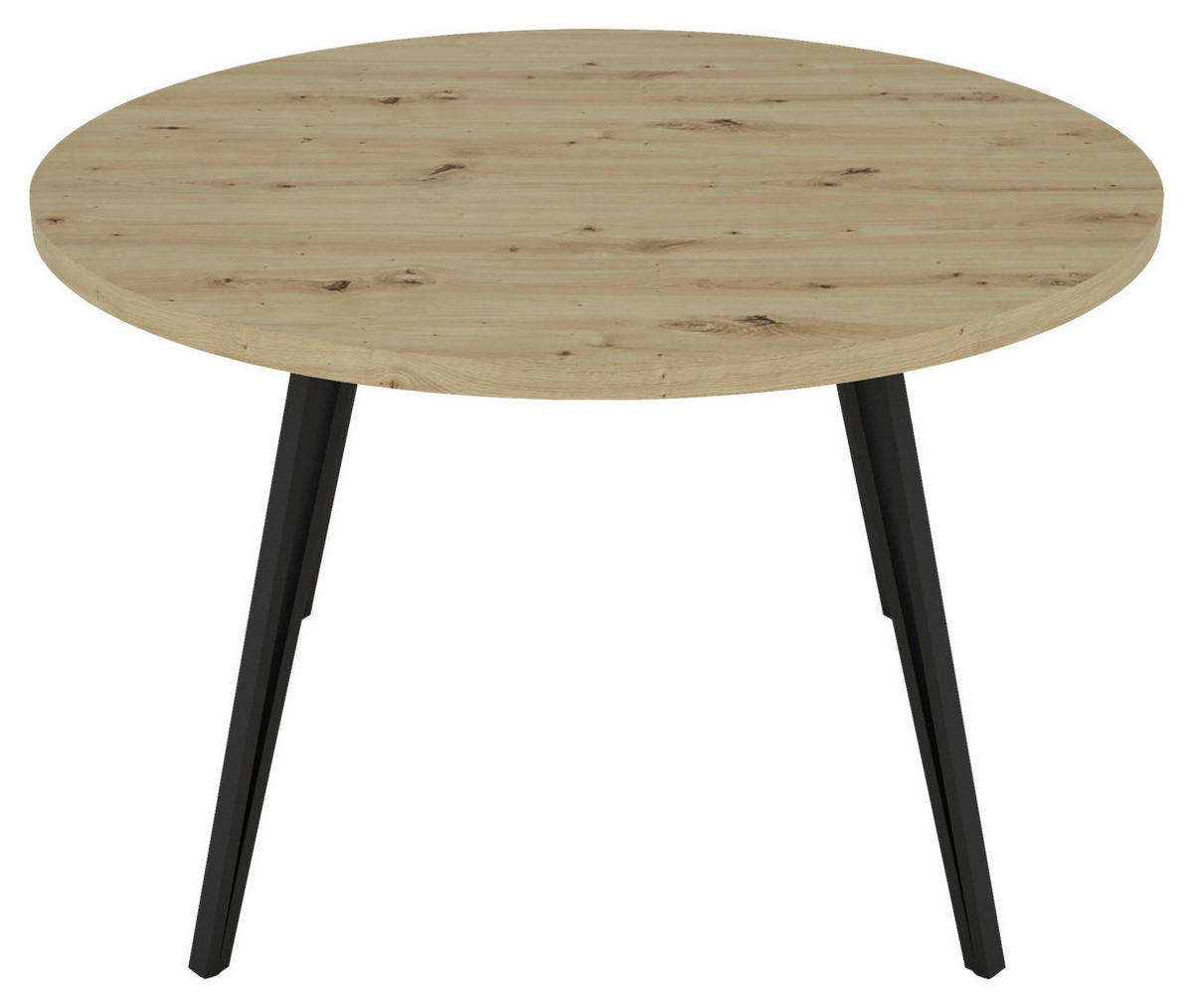 ESSTISCH in Metall, Holzwerkstoff 120/120/76 cm  - Schwarz/Eiche Artisan, LIFESTYLE, Holzwerkstoff/Metall (120/120/76cm) - MID.YOU