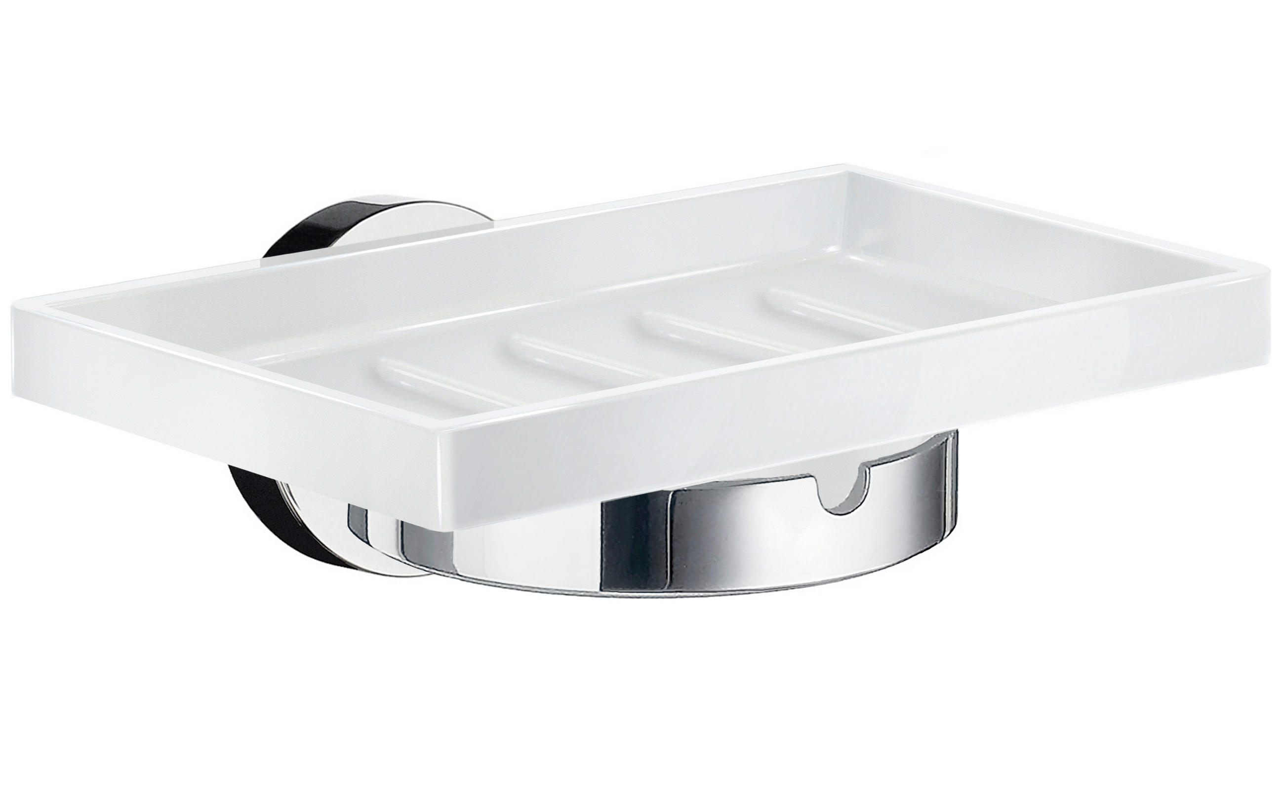 SEIFENSCHALE Metall, Keramik  - Chromfarben, Basics, Keramik/Metall (12,3/4,8/7,8cm)