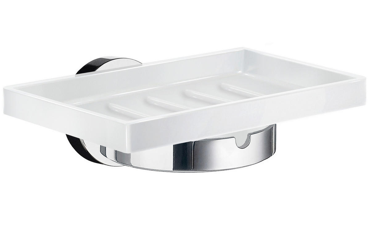 SEIFENSCHALE Metall, Keramik  - Chromfarben, Basics, Keramik/Metall (12,3/4,8/7,8cm)