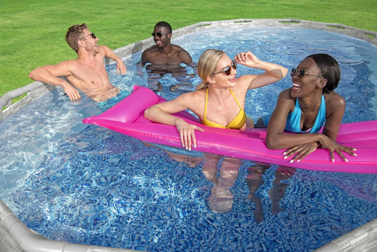 POOLSET 56716GS 549/274/122 cm  - Blau/Weiß, KONVENTIONELL, Kunststoff/Metall (549/274/122cm) - Bestway
