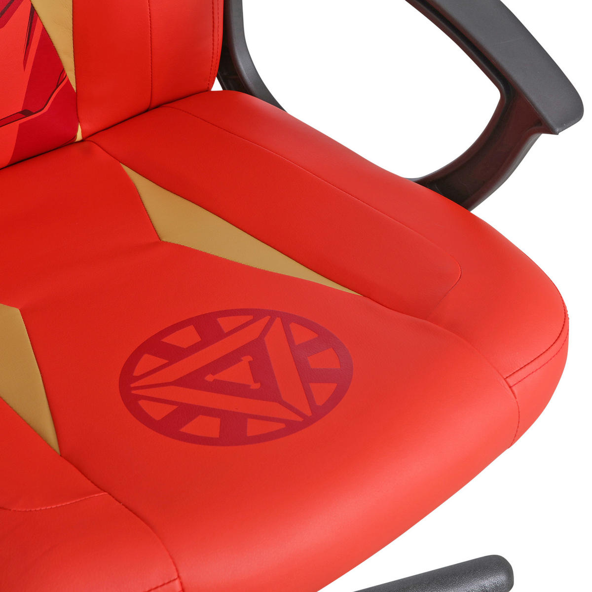 HERNÍ ŽIDLE, vzhled kůže, červená, barvy zlata - černá/barvy zlata, Design, textil/plast (60/98,5-108/63.6cm) - Marvel