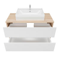 UMIVAL. ENOTA Z UMIVALNIKOM 100/47/54 cm  - bela/visoki sijaj, Basics, leseni material/keramika (100/47/54cm) - Ti'me