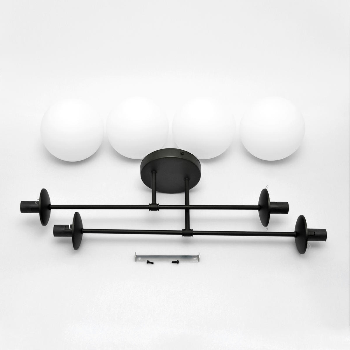 DECKENLEUCHTE    76/76/26 cm  - Schwarz, Design, Metall (76/76/26cm)