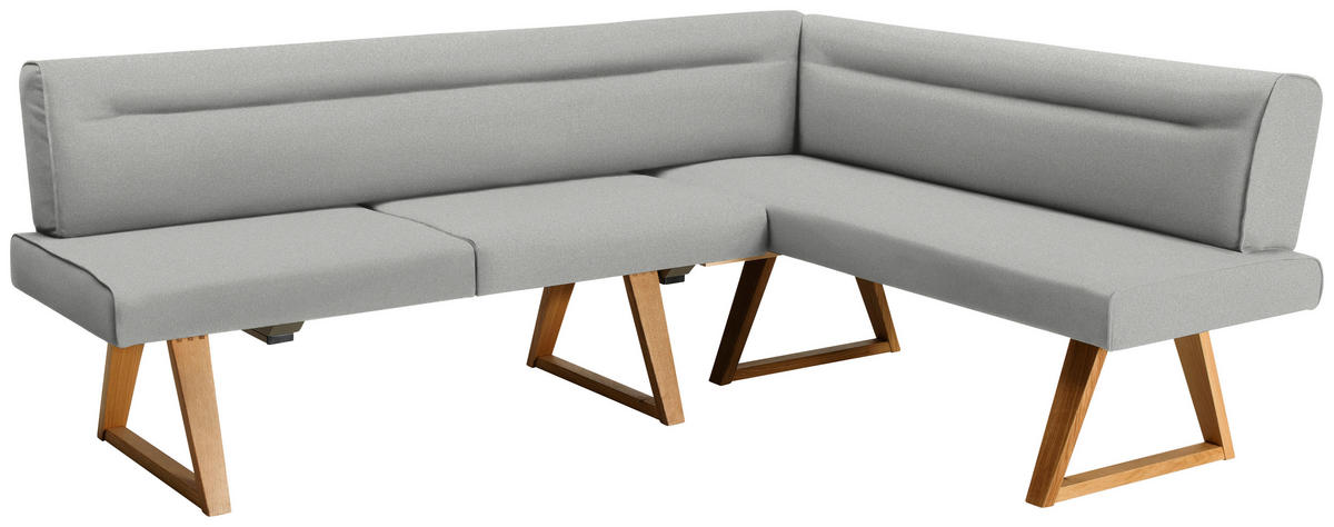 ECKBANK in Holz, Textil Creme, Eichefarben  - Eichefarben/Creme, Konventionell, Holz/Textil (230/170cm) - Moderano