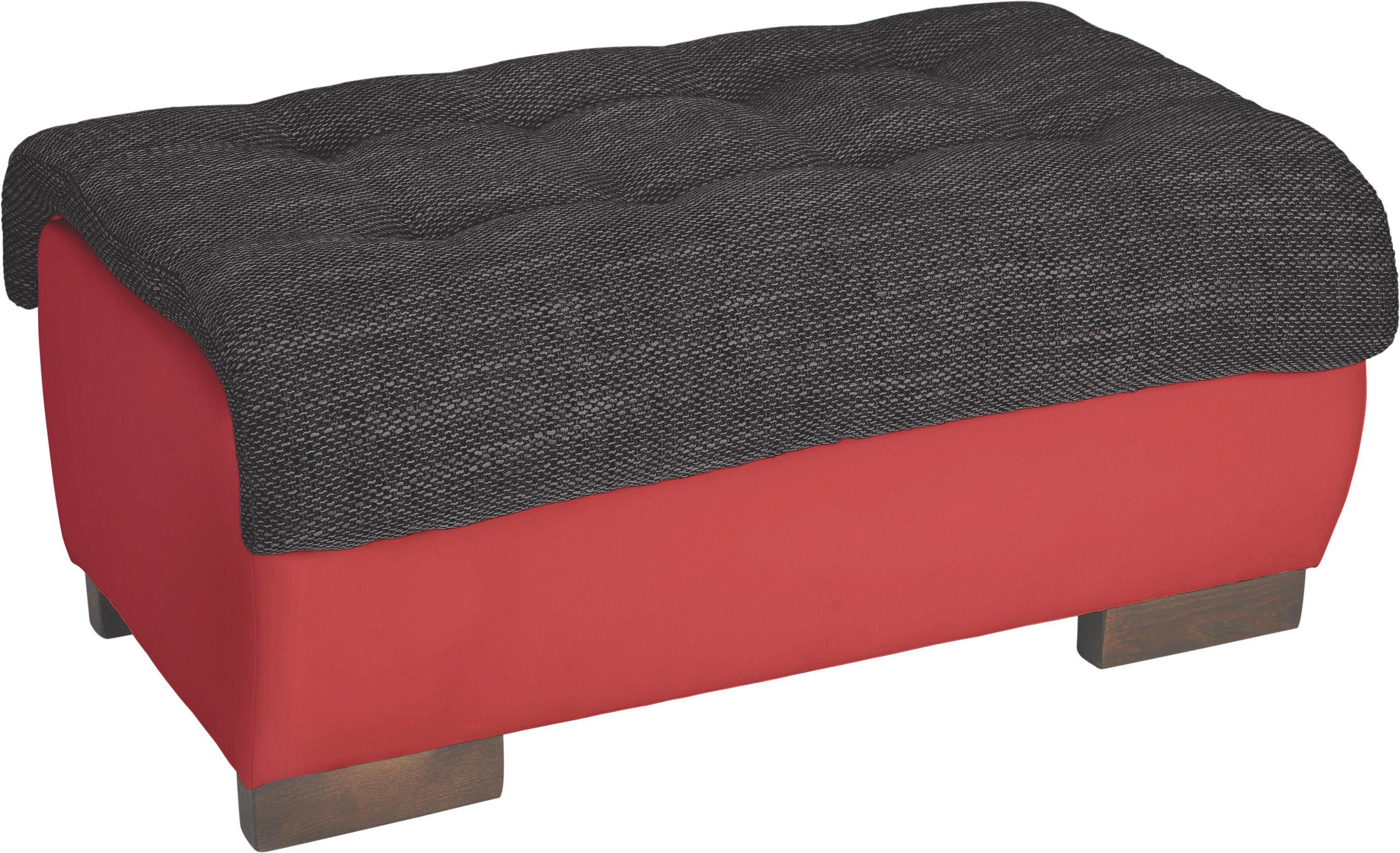 Hocker in Textil Rot, Schwarz