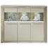 HIGHBOARD Hochglanz, lackiert Eichefarben, Grau - Eichefarben/Silberfarben, Design, Glas/Holzwerkstoff (159/125/37cm) - Ti`me