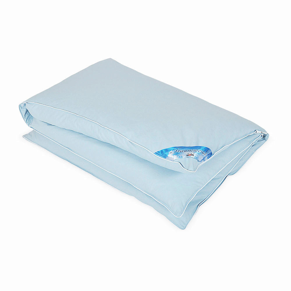 BETTDECKE - Weiß/Hellblau, Basics, Textil (155/220cm) - RIBECO