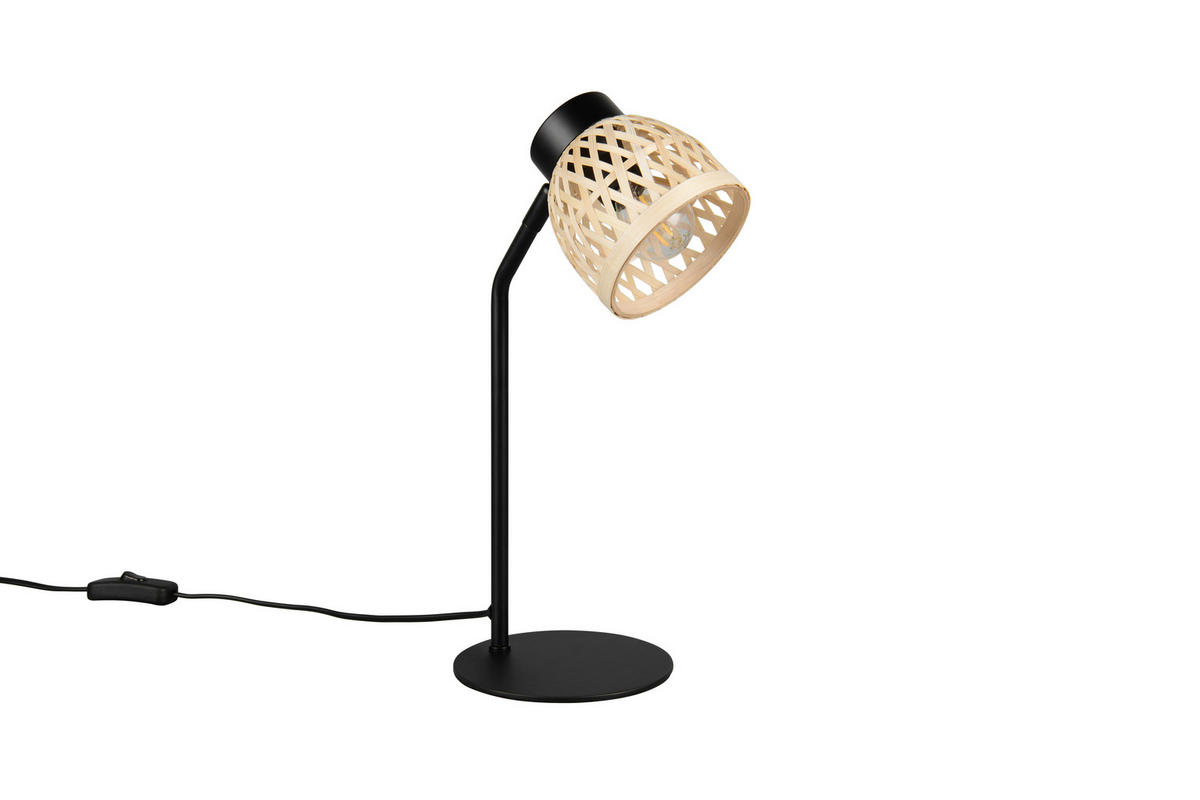 TISCHLEUCHTE - Schwarz/Naturfarben, Natur, Naturmaterialien/Metall (20/36/14cm)
