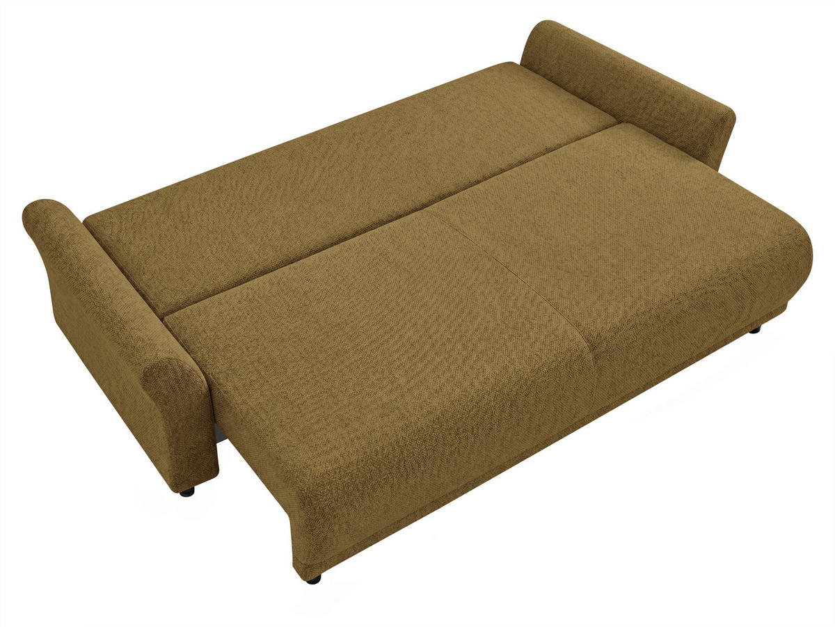 SCHLAFSOFA Flachgewebe, Struktur Braun  inkl. Zierkissen, Rückenkissen, Bettkasten, Schlaffunktion, Rücken echt  - Schwarz/Braun, Design, Textil (244/88/100cm) - P & B