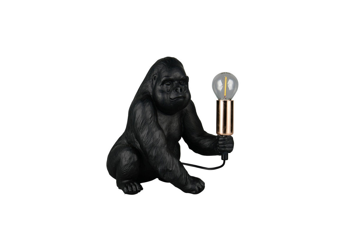 TISCHLEUCHTE Kong 22/23/15 cm   - Goldfarben/Schwarz, LIFESTYLE, Kunststoff/Metall (22/23/15cm)