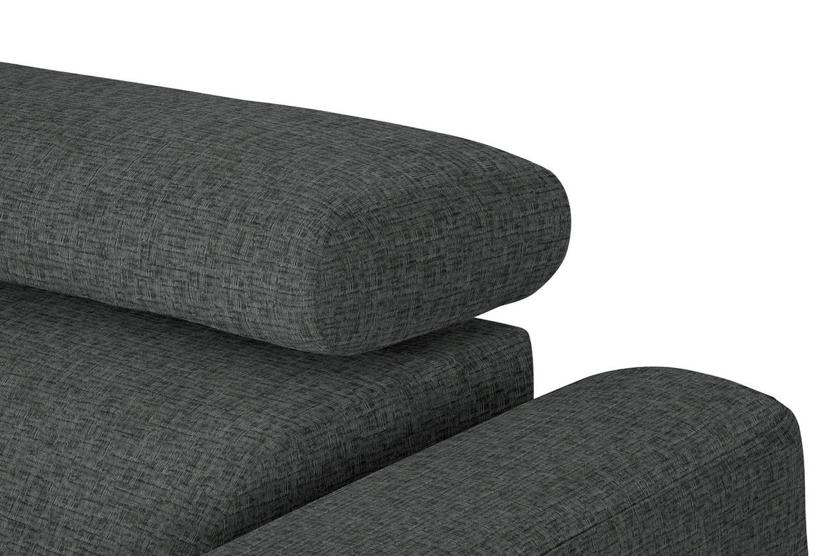 ECKSOFA in Chenille Dunkelgrau  205/280 cm  - Dunkelgrau/Schwarz, Design, Textil/Metall (205/280cm) - Xora