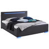 POLSTERBETT 180/200 cm,  in Anthrazit, Beleuchtung,  - Anthrazit/Silberfarben, Design, Kunststoff/Textil (180/200cm) - Boxxx