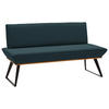 SITZBANK 140/87/64 cm Lederlook Schwarz, Eichefarben, Petrol Eiche massiv  - Eichefarben/Petrol, Design, Holz/Textil (140/87/64cm) - Voleo