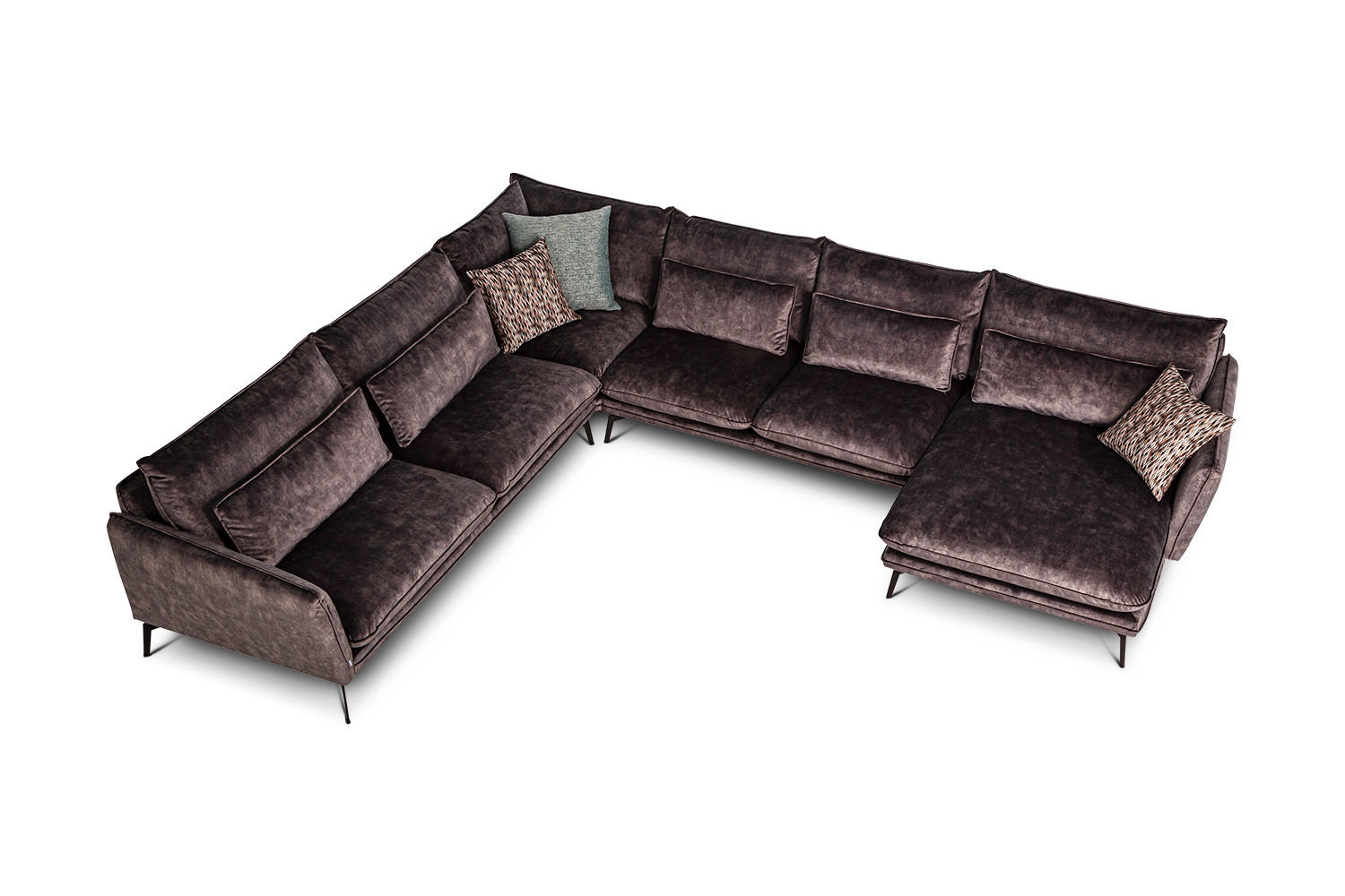 SOFFA i rödbrun  - rödbrun/svart, Klassisk, trä/textil (384/90/324/160cm) - Best Price