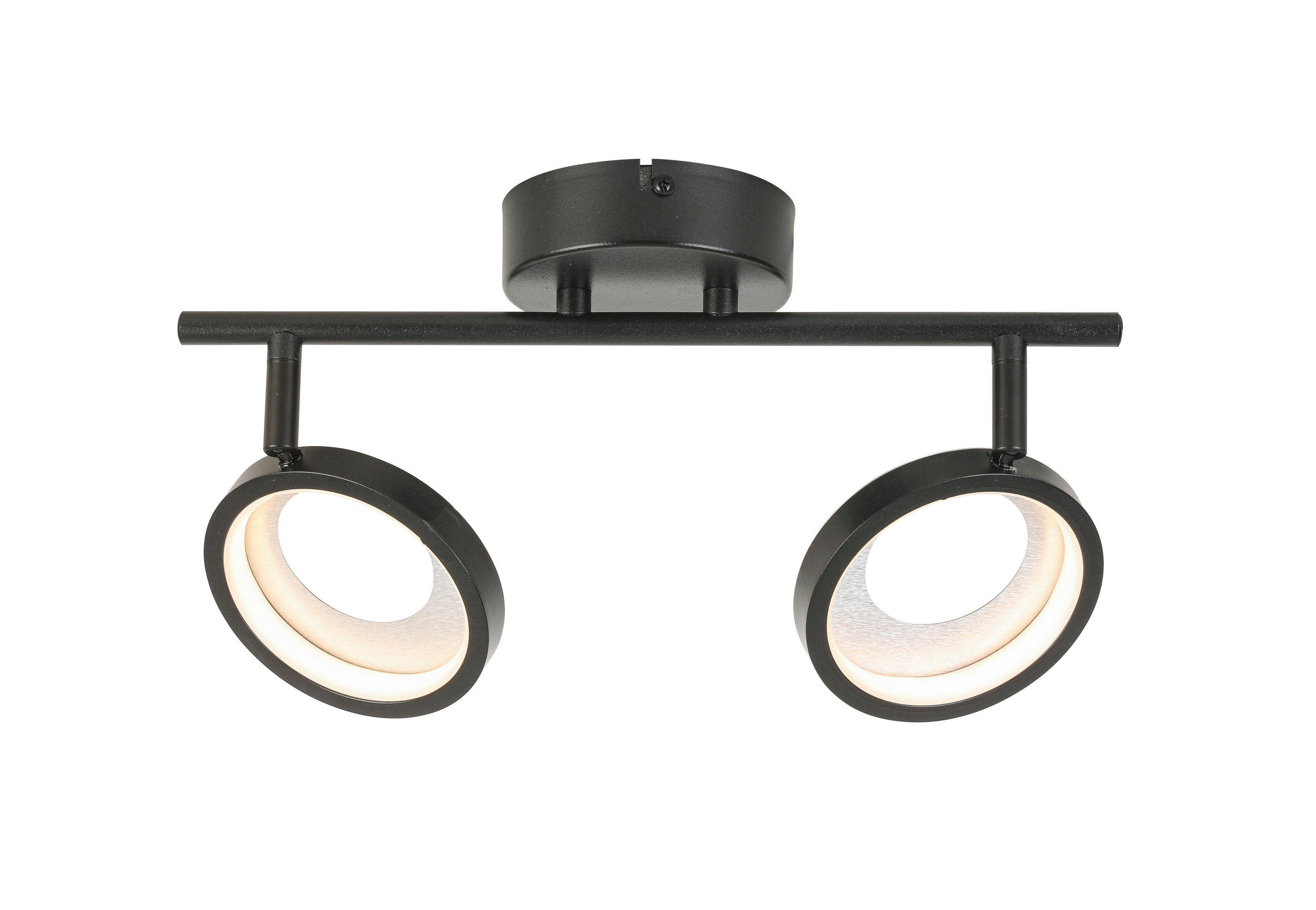 LED-STRAHLER Granada 35/12/19 cm   - Schwarz/Alufarben, Basics, Kunststoff/Metall (35/12/19cm) - Novel