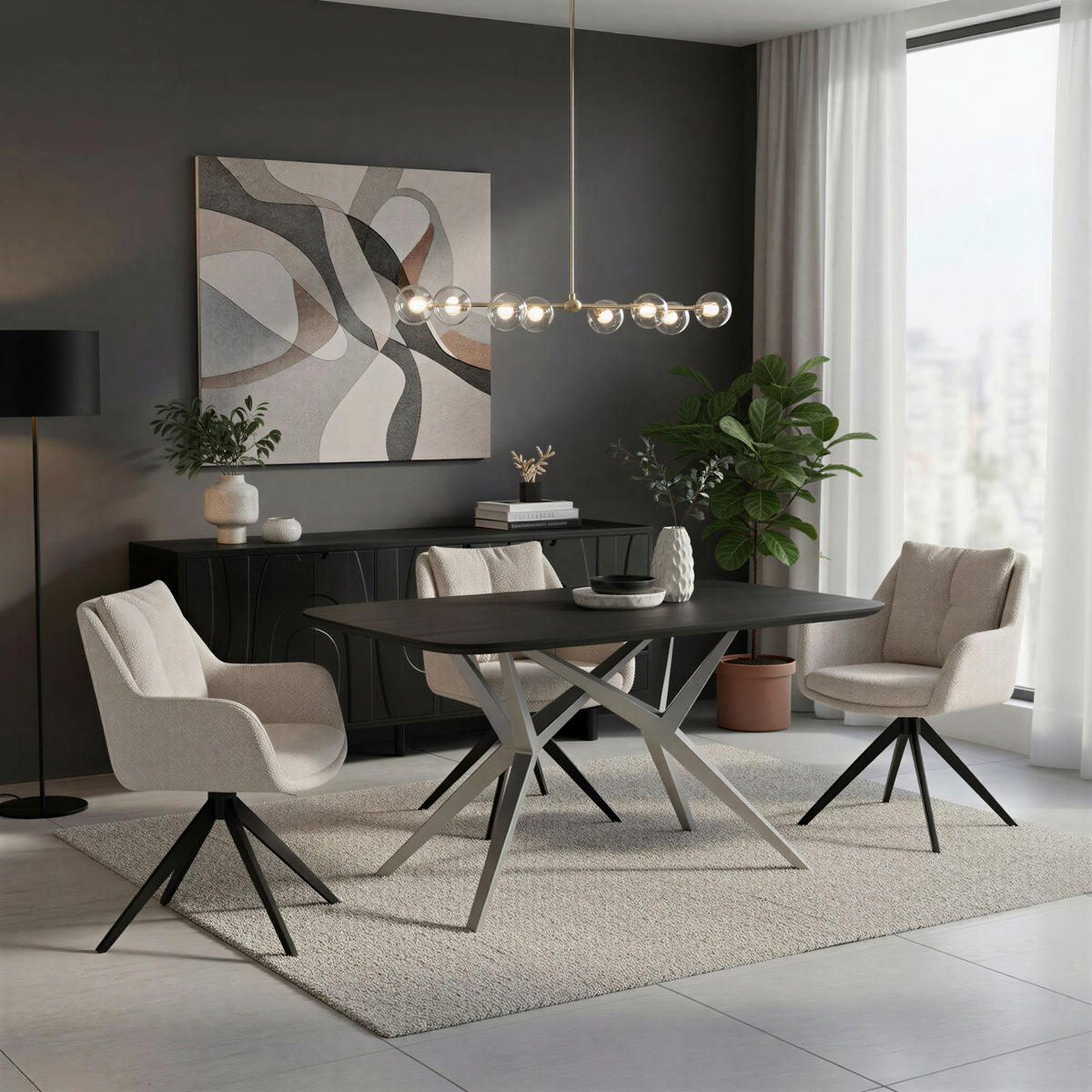 SIDEBOARD 180/76/43 cm  - Schwarz, Design, Holz (180/76/43cm) - MID.YOU