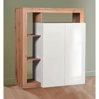 COMODĂ 108/126/42 cm  - alb/alb lucios intens, Modern, material pe bază de lemn (108/126/42cm) - Carryhome