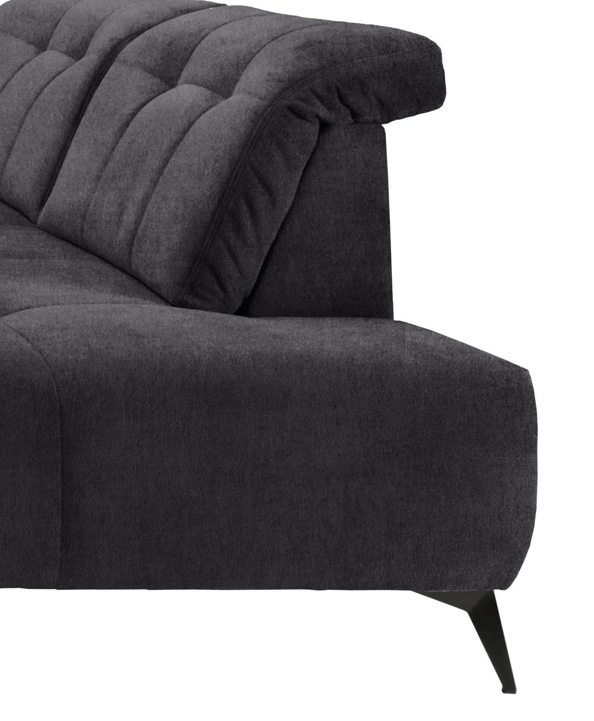 WOHNLANDSCHAFT Anthrazit Mikrofaser  - Anthrazit/Schwarz, MODERN, Textil/Metall (180/337/200cm) - Livetastic
