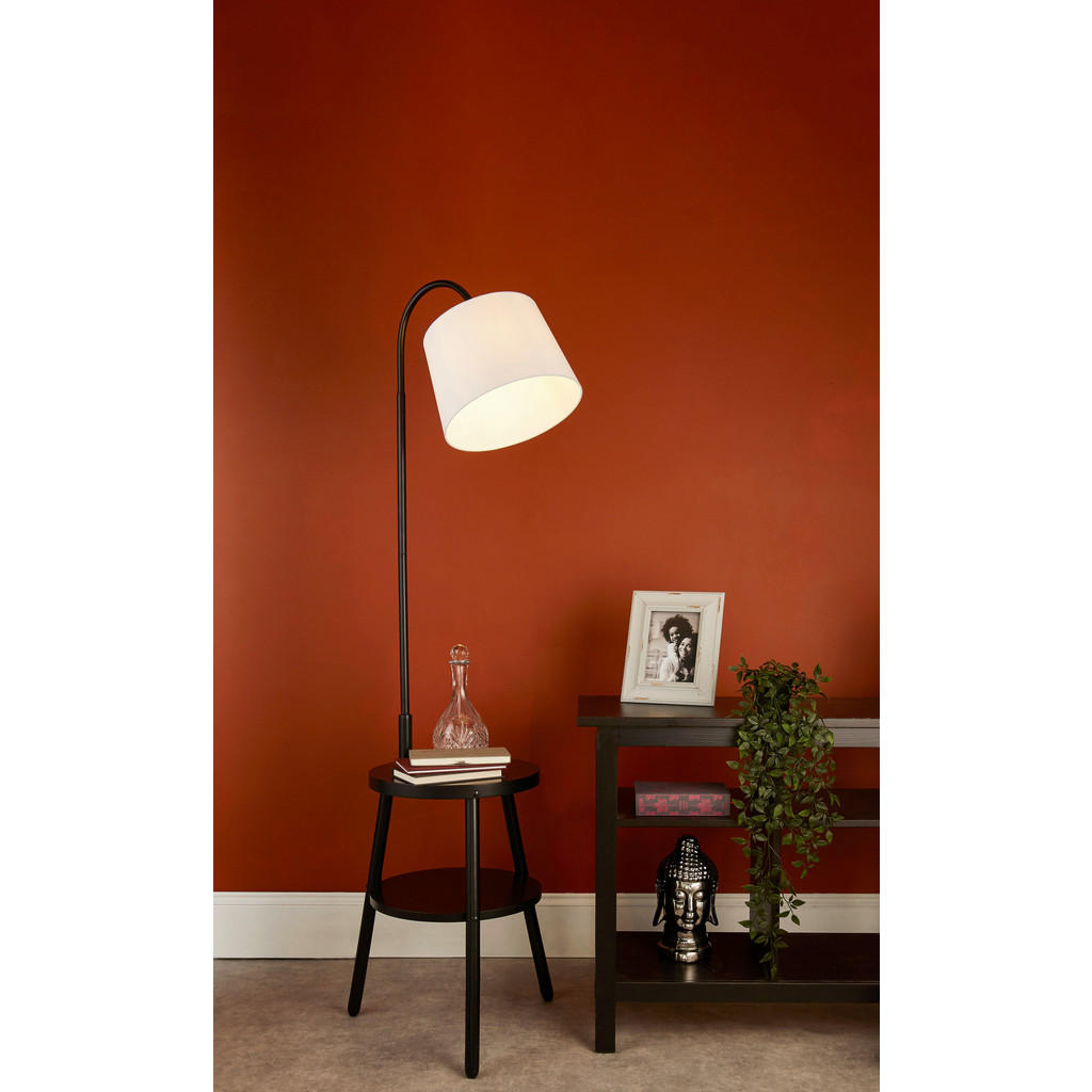 Thumbnail - Searchlight Led-Stehleuchte Ridge, Schwarz, Metall, Textil, 50x166x55 cm, Lampen & Leuchten, Innenbeleuchtung, Leuchten ...