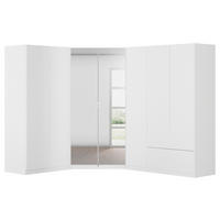 ECKKLEIDERSCHRANK 208/197/253 cm  - Chromfarben/Weiss, Modern, Holzwerkstoff (208/197/253cm) - Rauch Möbel