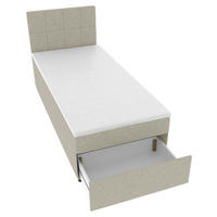 BOXBETT 90/200 cm,  in Hellgrau, Matratze, Topper, Bettschublade, H3 = fest  - Hellgrau/Schwarz, KONVENTIONELL, Kunststoff/Textil (90/200cm) - Boxxx