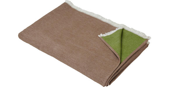 DECKE MAGDA 140/210 cm  - Braun/Grün, Natur, Textil (140/210cm) - Novel