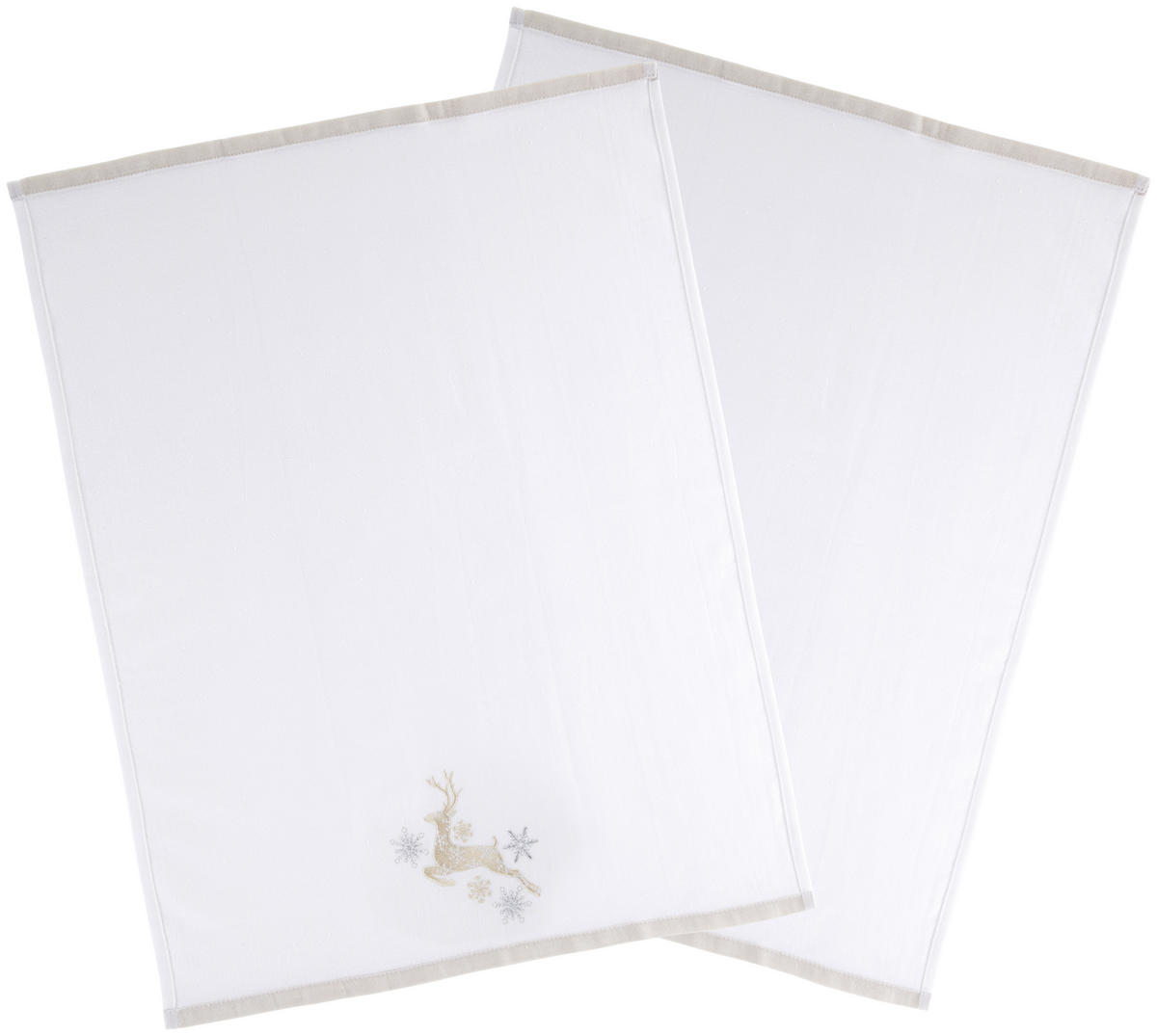 SADA UTIEROK NA RIAD 2-dielne - biela/béžová, Design, textil (50/70cm) - X-Mas