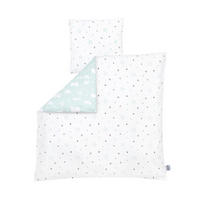 BABYBETTWÄSCHE Picture Garden Webstoff 80/80 cm  - Weiß/Mintgrün, Basics, Textil (80/80cm) - Zöllner