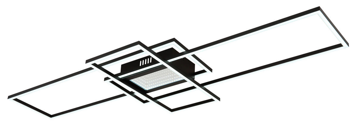 LED PLAFONJERA - opal/crna, Dizajnerski, metal/plastika (110,8/42/6,8cm)