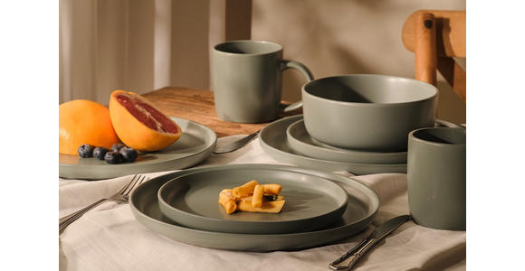 KOMBISERVICE Grün Salerno 16-teilig 4 Personen  - Grün, Trend, Keramik - Novel