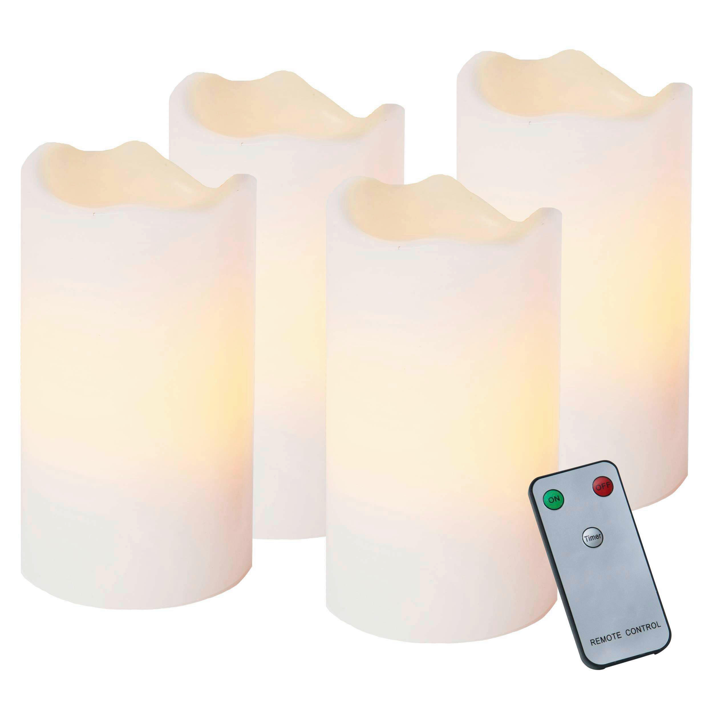 LED-KERZENSET  - Weiß, Basics, Naturmaterialien/Kunststoff (5/10cm) - Eglo