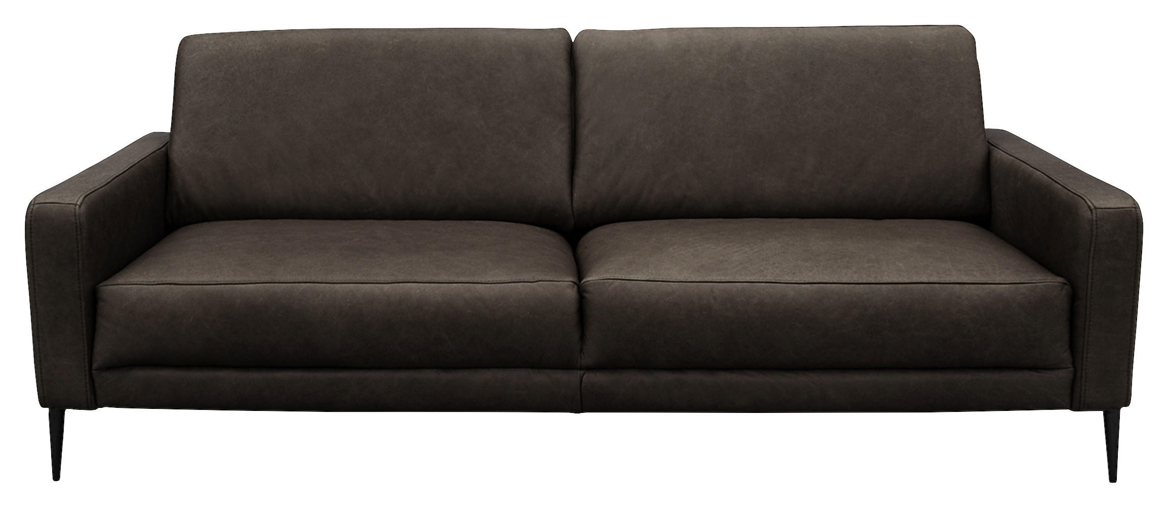 3-SITZER-SOFA Echtleder Fango  - Fango/Schwarzchrom, Design, Leder/Metall (187/85/92cm) - Livetastic