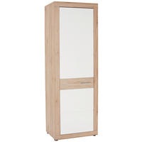 GARDEROBNA OMARA bela, barve hrasta - barve kroma/barve hrasta, Konvencionalno, umetna masa/leseni material (65/196,8/36cm) - Xora