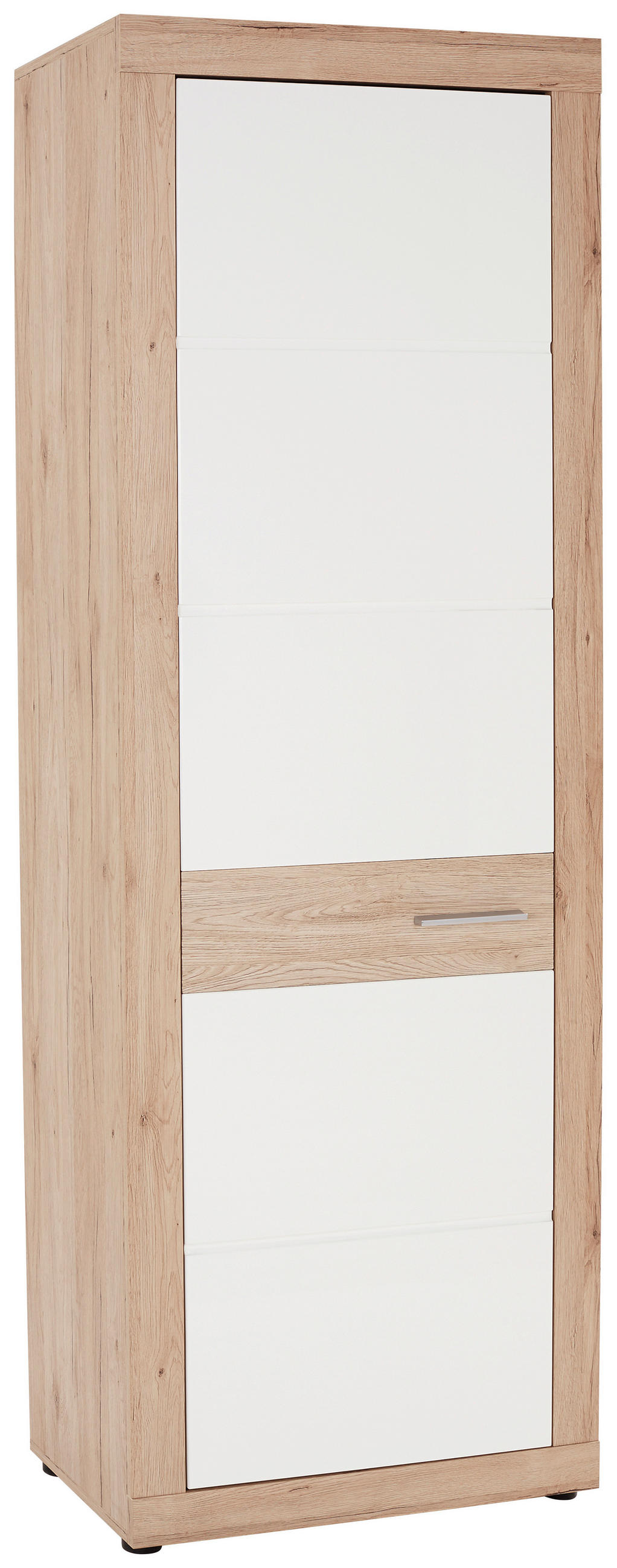GARDEROBNA OMARA bela, barve hrasta - barve kroma/barve hrasta, Konvencionalno, umetna masa/leseni material (65/196,8/36cm) - Xora