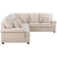 ECKSOFA in Leinenoptik Beige  300/245 cm  - Beige/Schwarz, KONVENTIONELL, Holz/Textil (300/245cm) - P & B