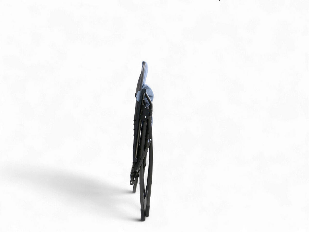 GARTEN-RELAXSESSEL 66/120/65 cm  - Blau/Anthrazit, Basics, Textil/Metall (66/120/65cm)