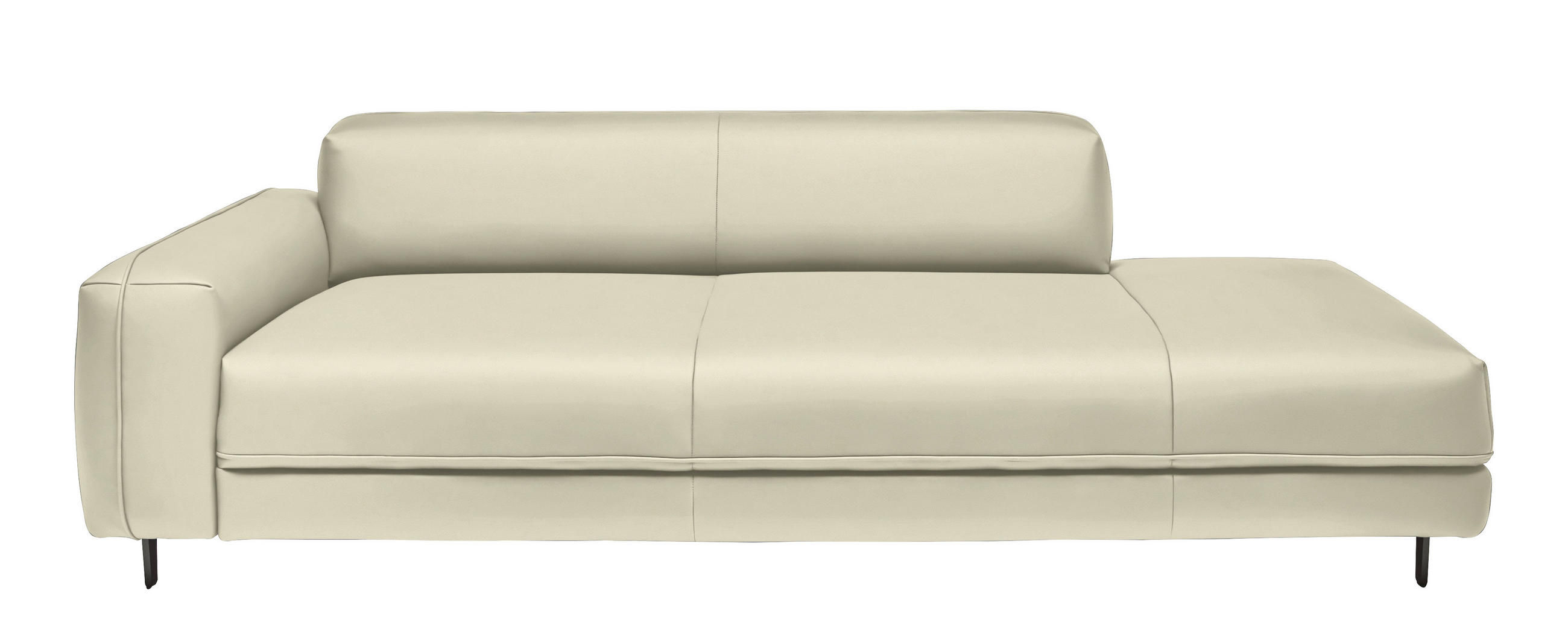 2,5-SITZER  in Echtleder Creme   - Anthrazit/Creme, Design, Leder/Metall (226/70/109cm) - Johann Jakob