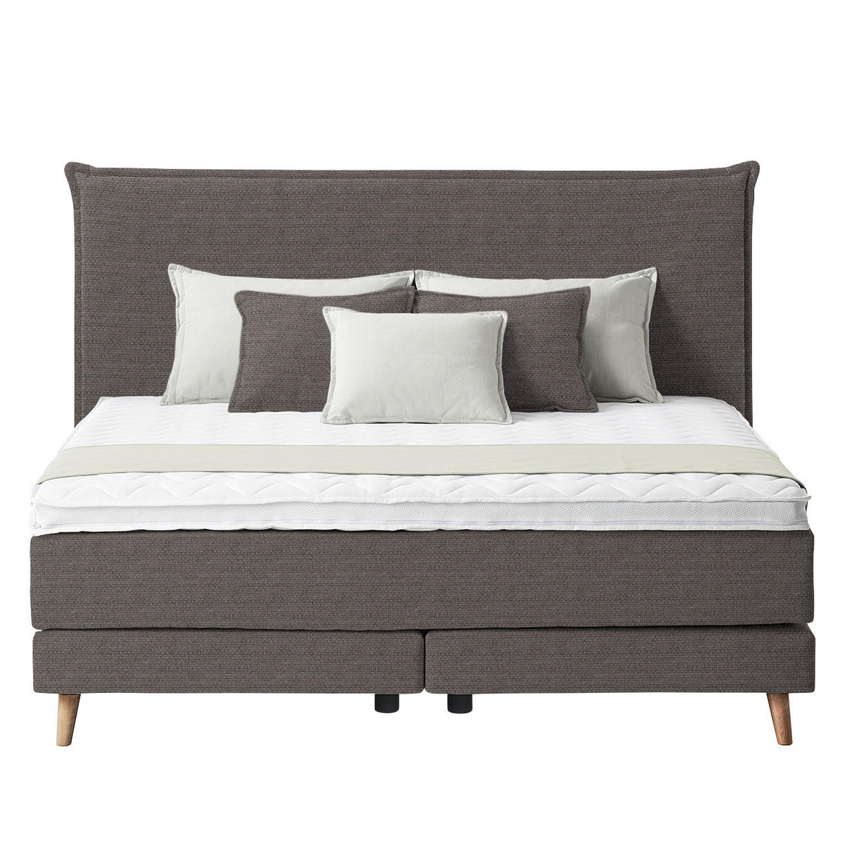 BOXSPRINGBETT 180/200 cm  in Braun  - Eichefarben/Braun, Design, Holzwerkstoff/Textil (180/200cm) - home24