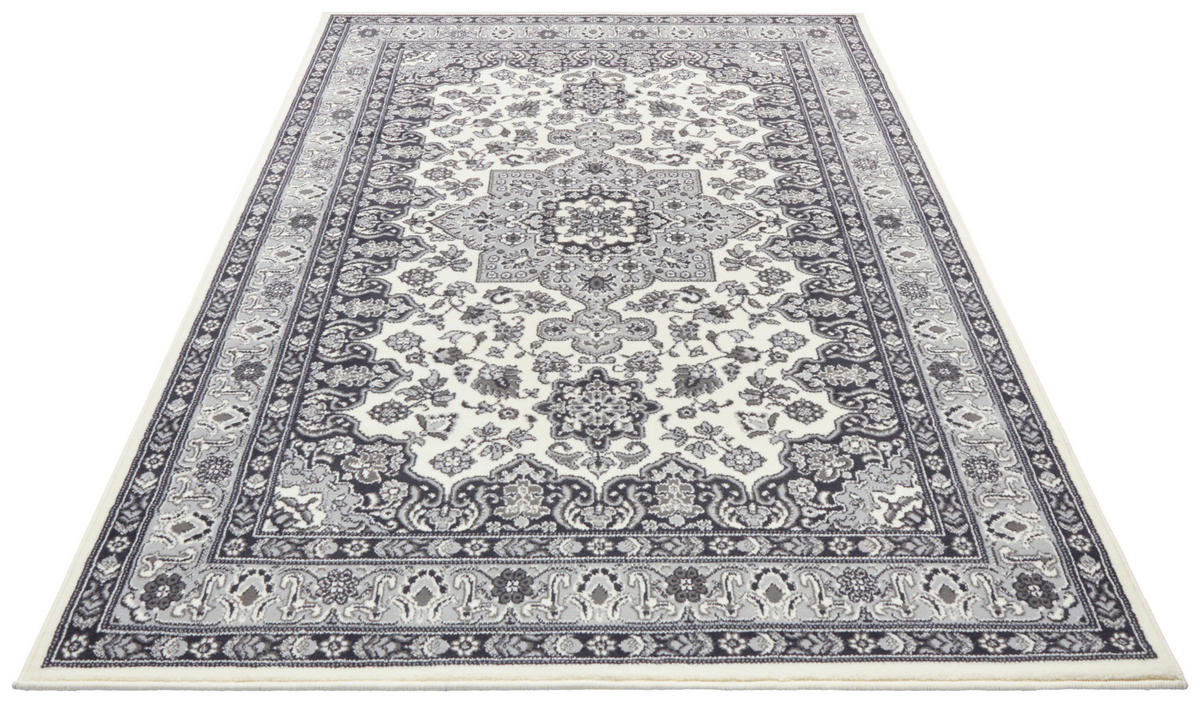 VINTAGE-TEPPICH 80/150 cm Mirkan Creme, Grau  - Creme/Grau, Basics, Kunststoff/Textil (80/150cm)