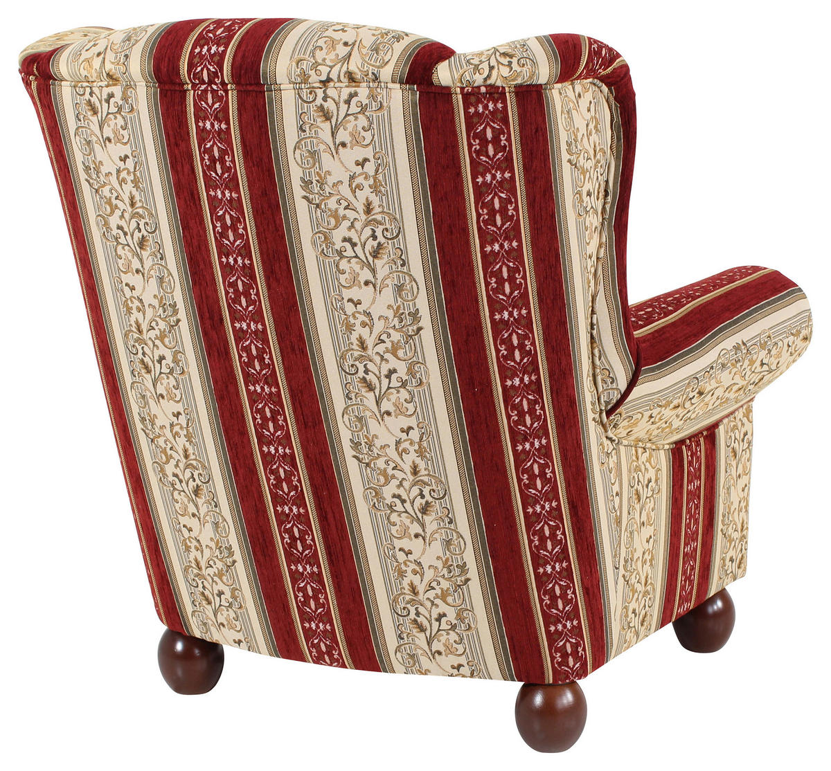 OHRENSESSEL in Chenille Rot  - Dunkelbraun/Rot, KONVENTIONELL, Holz/Textil (93/103/87cm) - Max Winzer