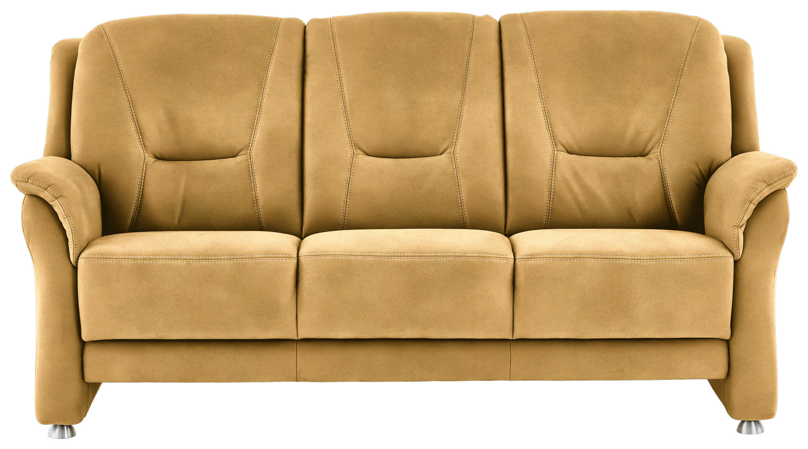 3-SITZER-SOFA in Mikrofaser Gelb  - Gelb/Beige, Konventionell, Textil/Metall (198/100/89cm) - Beldomo Comfort