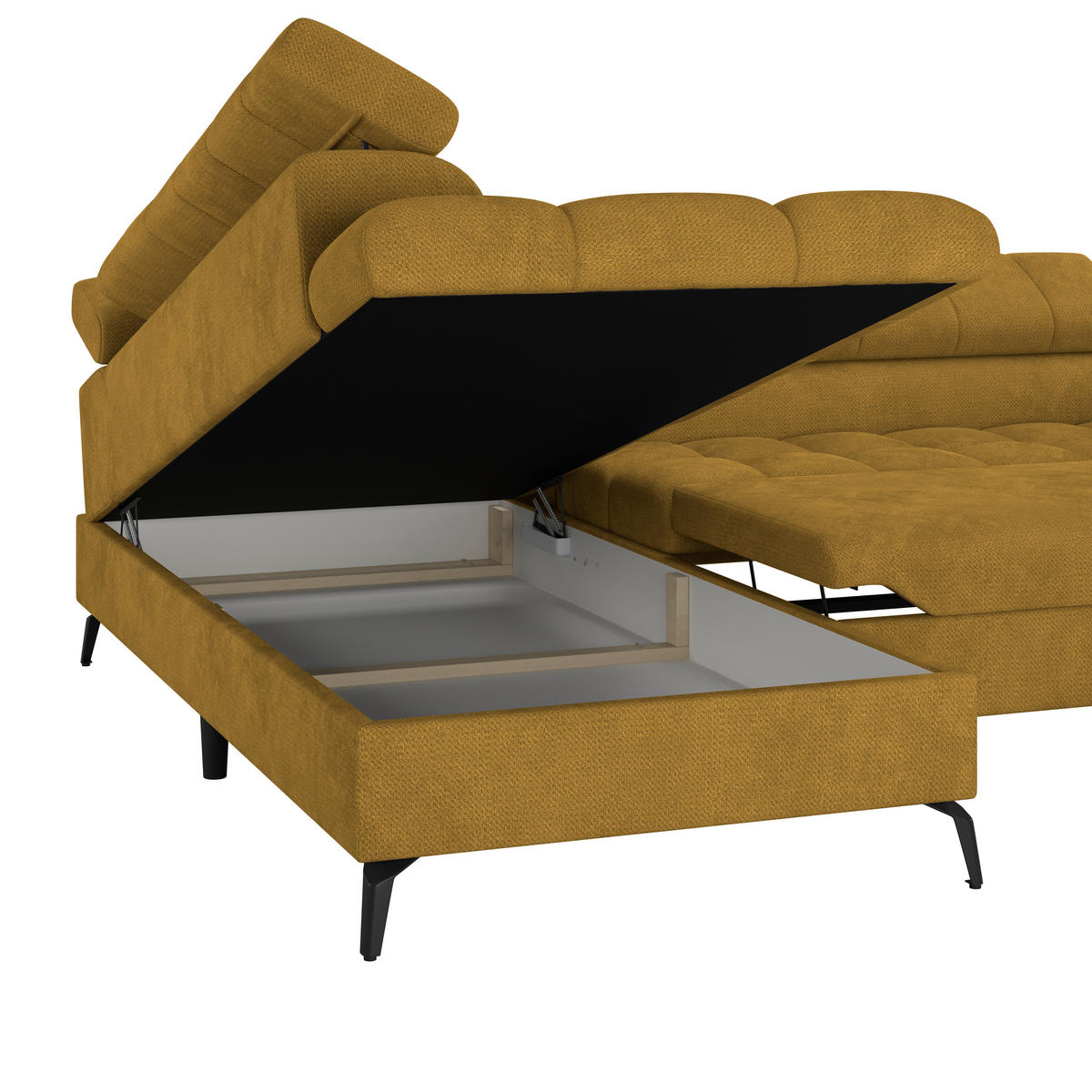 ECKSOFA in Terracotta  - Terracotta/Schwarz, Trend, Kunststoff/Textil (203/261cm) - Livetastic