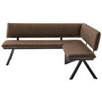 ECKBANK 180/140 cm  in Schwarz, Dunkelbraun  - Dunkelbraun/Schwarz, MODERN, Textil/Metall (180/140cm) - Cantus