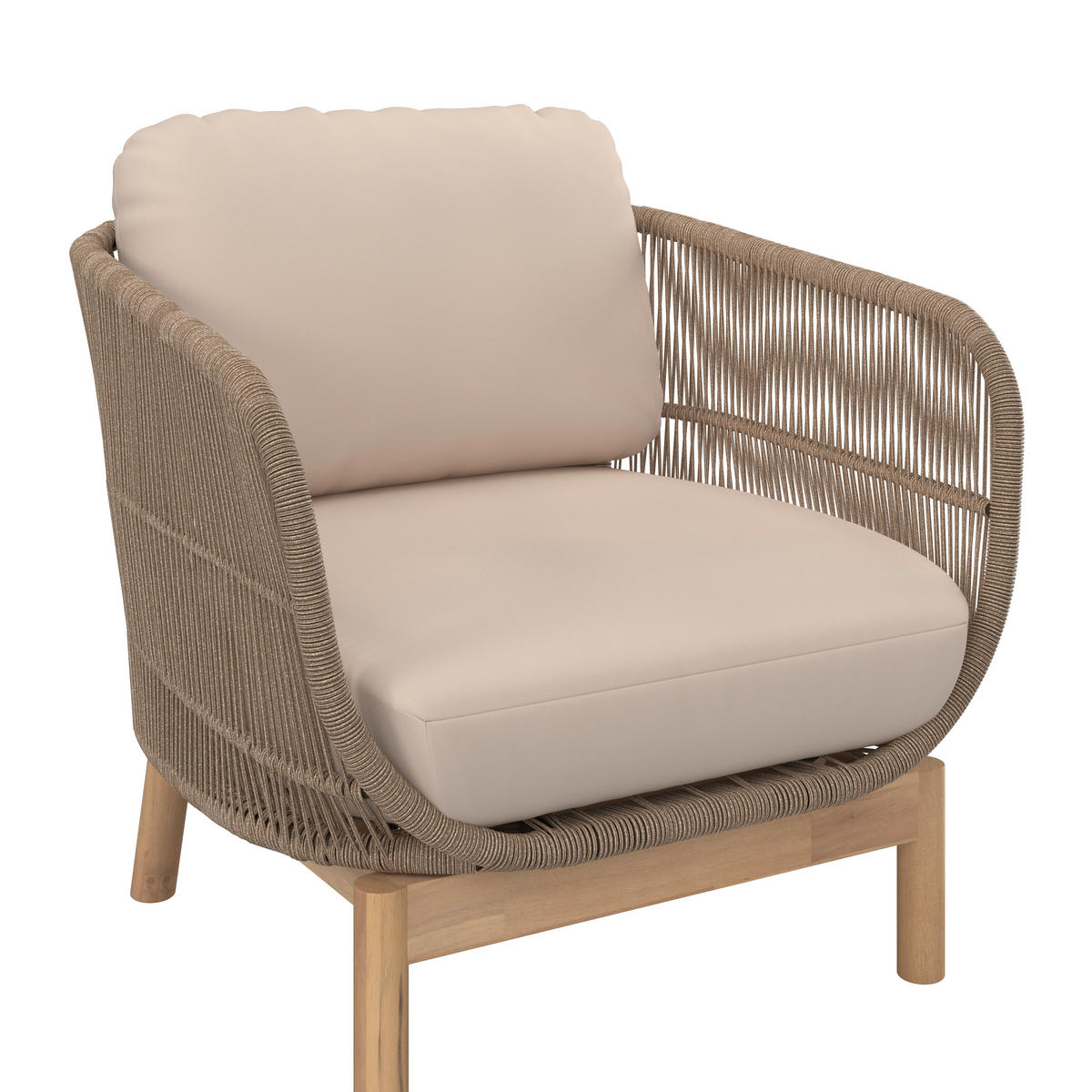 LOUNGE NASLANJAČ robinija masivno aluminij  - Natur, kovina/tekstil (76/68/80cm) - Ambia Garden