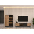 HIGHBOARD  103/167/38 cm  - Eiche Wotan/Schwarz, KONVENTIONELL, Glas/Holzwerkstoff (103/167/38cm) - Xora