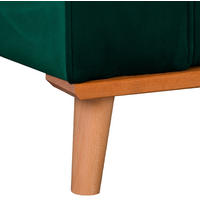 ECKSOFA in Mikrofaser Grün  230/150 cm  - Wengefarben/Grün, Design, Holz/Textil (230/150cm) - Livetastic