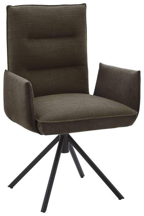 ARMLEHNSTUHL  in Flachgewebe  - Schwarz/Braun, Design, Textil/Metall (59/93/59cm) - Dieter Knoll